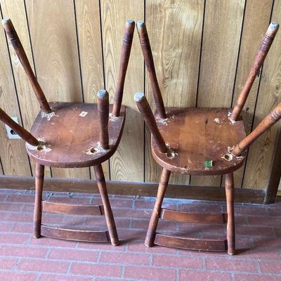 LOT 72: Pair of Vintage Cushman 4 120 Wooden Chairs