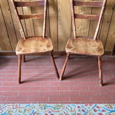 LOT 72: Pair of Vintage Cushman 4 120 Wooden Chairs