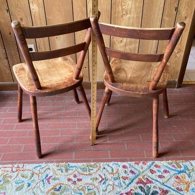 LOT 72: Pair of Vintage Cushman 4 120 Wooden Chairs