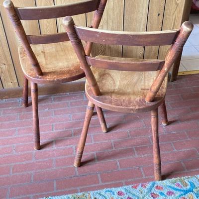 LOT 72: Pair of Vintage Cushman 4 120 Wooden Chairs