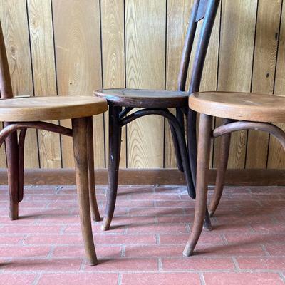 LOT 73: Three Vintage / Antique Bentwood Chairs - Semper Sursum Mazowia and Made in Poland