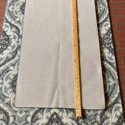 LOT 74: Wooden Box Style Side Table with Throw Rugs, Picture Frames and More