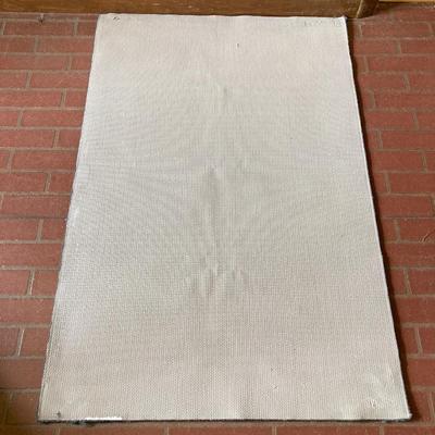 LOT 74: Wooden Box Style Side Table with Throw Rugs, Picture Frames and More