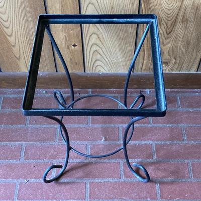 LOT 74: Wooden Box Style Side Table with Throw Rugs, Picture Frames and More