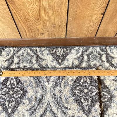 LOT 74: Wooden Box Style Side Table with Throw Rugs, Picture Frames and More