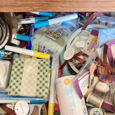 LOT 75: Cabinet / Bar with Contents and Large Collection of Glasses, Decanters, Pitchers and More