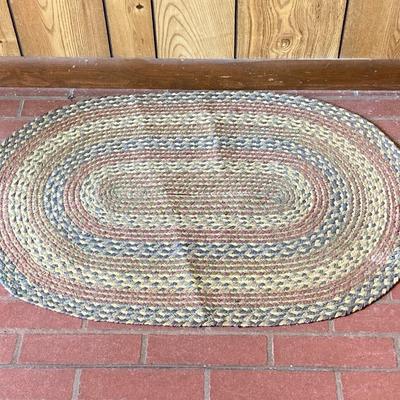 LOT 76: Three Throw Rugs - Braided, Round and Rectangular Styles