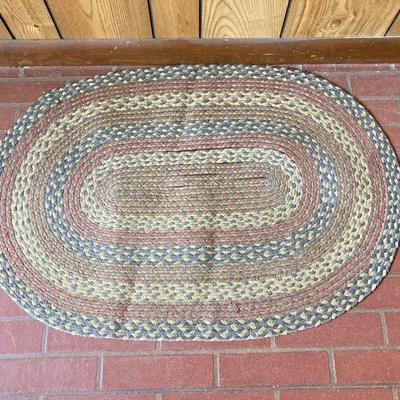 LOT 76: Three Throw Rugs - Braided, Round and Rectangular Styles