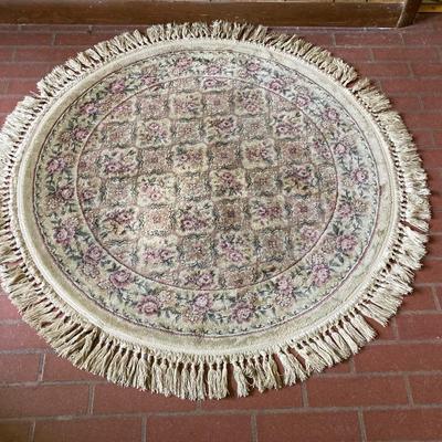 LOT 76: Three Throw Rugs - Braided, Round and Rectangular Styles