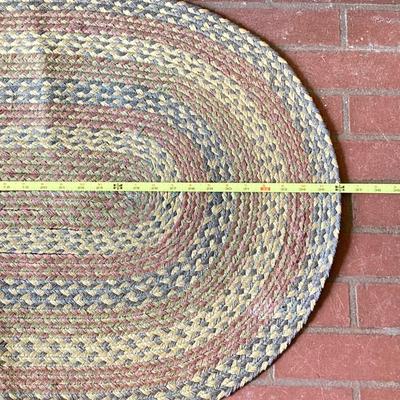 LOT 76: Three Throw Rugs - Braided, Round and Rectangular Styles