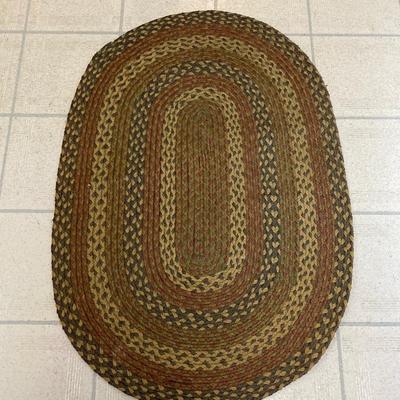 LOT 76: Three Throw Rugs - Braided, Round and Rectangular Styles