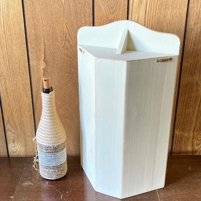 LOT 79: Collection of Home Decor - Candles, Wall Art, Mary Kay Tote, Faux Garden, Table Top Shelf and More