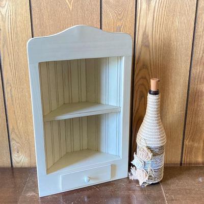 LOT 79: Collection of Home Decor - Candles, Wall Art, Mary Kay Tote, Faux Garden, Table Top Shelf and More