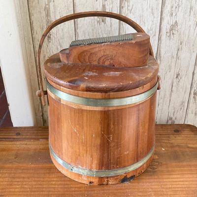 LOT 80: Vintage Wooden Decor Collection - Step Stool, Carved Mirrors, The Season of Blossoms Mirror and Shoe Shine Bucket