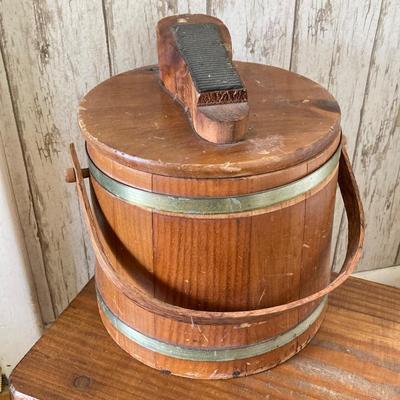 LOT 80: Vintage Wooden Decor Collection - Step Stool, Carved Mirrors, The Season of Blossoms Mirror and Shoe Shine Bucket