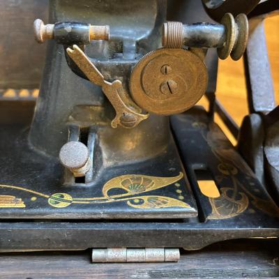 LOT 82: Vintage Free Sewing Machine Company, Rockford Il. & Base