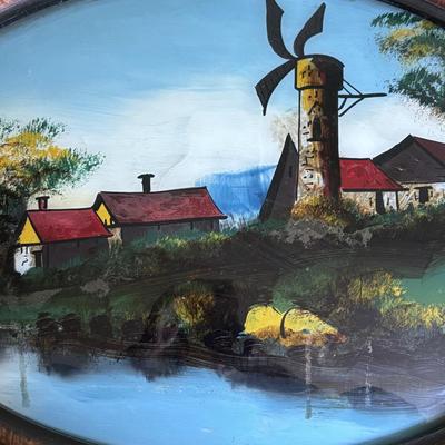 LOT 84: Vintage Oval Reverse Painting