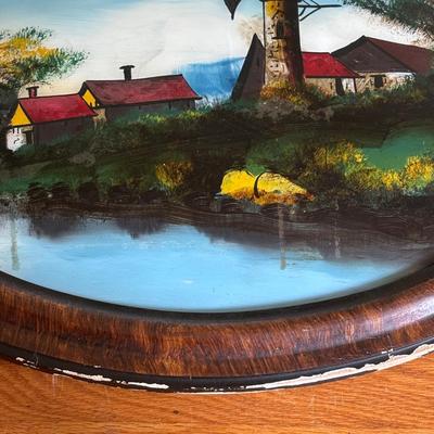 LOT 84: Vintage Oval Reverse Painting