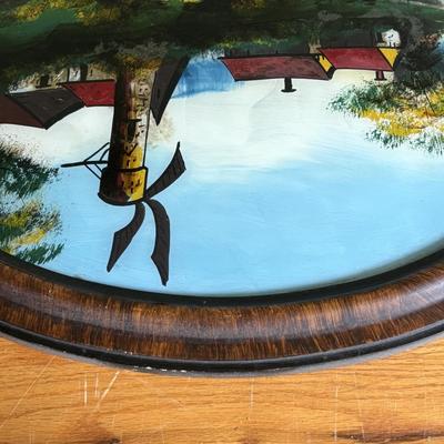 LOT 84: Vintage Oval Reverse Painting