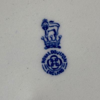 LOT 85: Primitive Plate Holder Royal Daulton, Limoges & Canonsburg China Plates