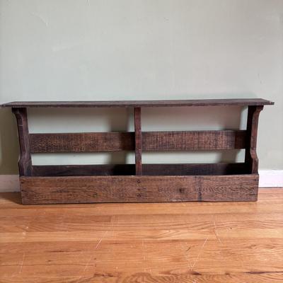 LOT 85: Primitive Plate Holder Royal Daulton, Limoges & Canonsburg China Plates