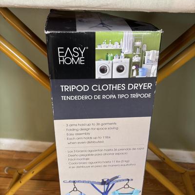 LOT 86: Laundry Collection & More: Rowenta Iron, Tripod Clothes Dryer, Ironing Board and More