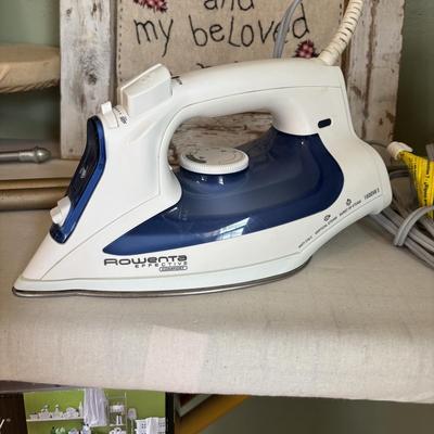 LOT 86: Laundry Collection & More: Rowenta Iron, Tripod Clothes Dryer, Ironing Board and More