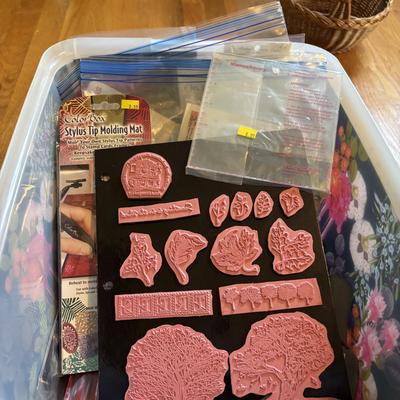 LOT 88: Vintage Needlework Stand, Speed Tufting Tool, Craft Kits and More