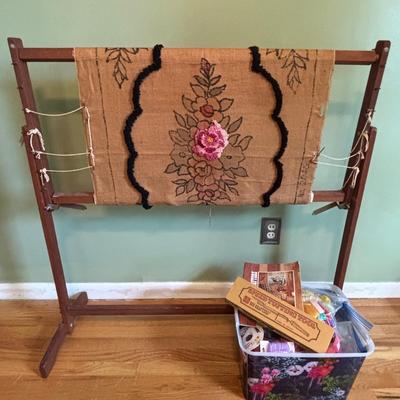 LOT 88: Vintage Needlework Stand, Speed Tufting Tool, Craft Kits and More
