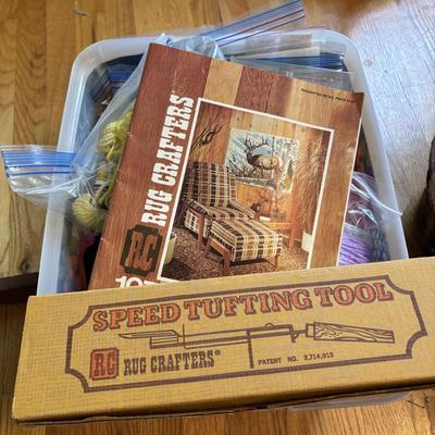 LOT 88: Vintage Needlework Stand, Speed Tufting Tool, Craft Kits and More