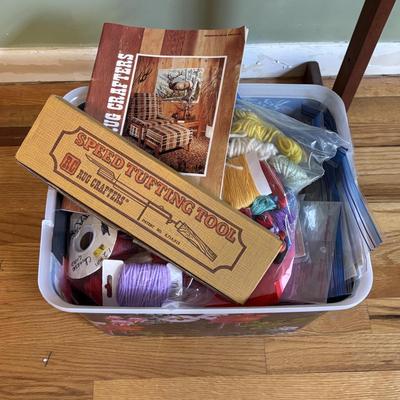 LOT 88: Vintage Needlework Stand, Speed Tufting Tool, Craft Kits and More