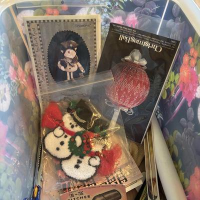 LOT 88: Vintage Needlework Stand, Speed Tufting Tool, Craft Kits and More