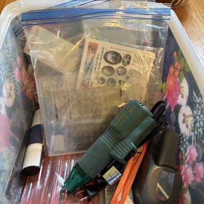 LOT 88: Vintage Needlework Stand, Speed Tufting Tool, Craft Kits and More