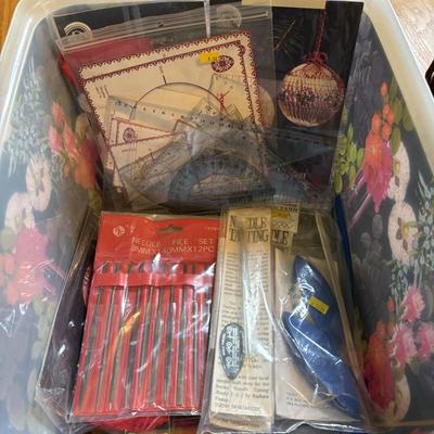 LOT 88: Vintage Needlework Stand, Speed Tufting Tool, Craft Kits and More