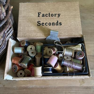 LOT 89: Craft & Sewing Lot: Yarn Lace, Fabric, Thread, Project Book etc.