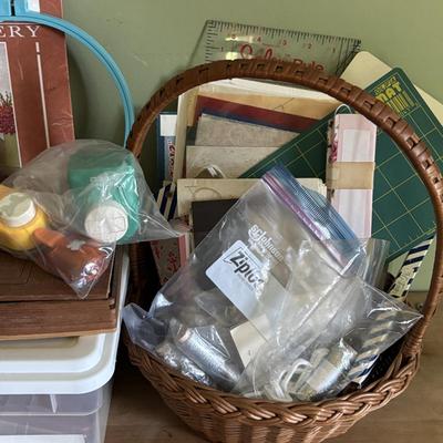 LOT 90: Crafting Lot: Books, Sewing Kits, Punches, Rotary Cutters and More
