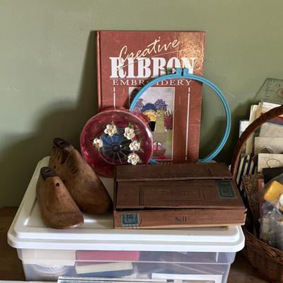 LOT 90: Crafting Lot: Books, Sewing Kits, Punches, Rotary Cutters and More