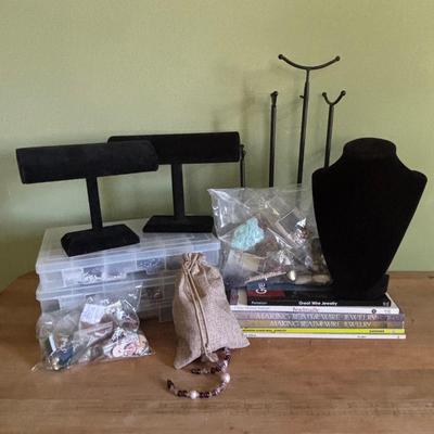 LOT 91: Jewelry Making Supplies & Jewelry Displays