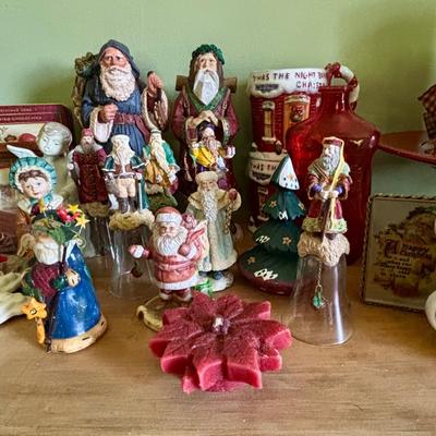 LOT 92: Holiday Collection: Flameless Candles, Hand Carved Santa, Twas the Night Before Christmas Mugs & So Much More