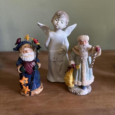 LOT 92: Holiday Collection: Flameless Candles, Hand Carved Santa, Twas the Night Before Christmas Mugs & So Much More