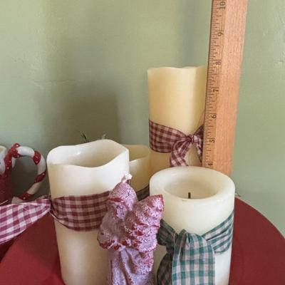 LOT 92: Holiday Collection: Flameless Candles, Hand Carved Santa, Twas the Night Before Christmas Mugs & So Much More