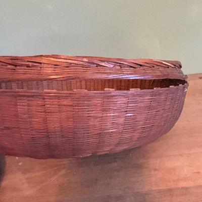 LOT 94 Vintage Floral book Holder, Woven Baskets, Embellished Woven Sewing Baskets, Framed Robert Gardinier 12 Months of Flowers May rint