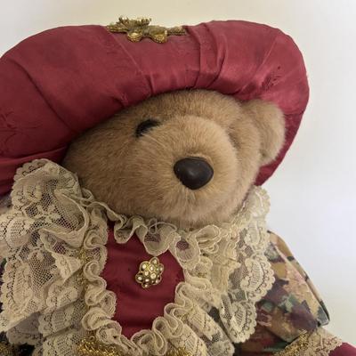 LOT 95: Vintage Peter Rabbit Needlepoint, Books along with Canonsburg Pottery Divided Childs Dish, Gingerbread Bear & Bearly People Bear