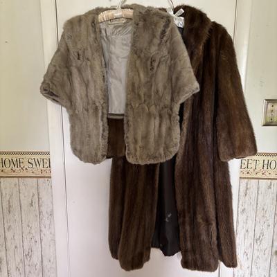 LOT 103: Mink Stole by Finkel's Fur Factory, Camden NJ & Monogramed Fur Coat