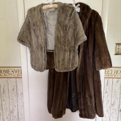 LOT 103: Mink Stole by Finkel's Fur Factory, Camden NJ & Monogramed Fur Coat