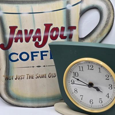 LOT 128: I Love Lucy and Lucy Loves Muffins/ Keurig Coffee Maker, Muffin Maker, "Lucy" Items, Coffee Sign, and Clock