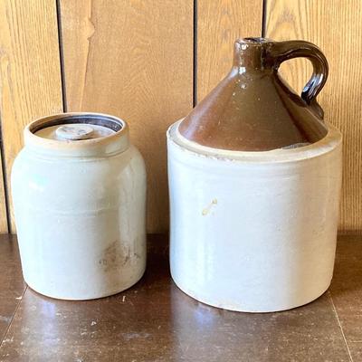 LOT 163: Pair of Vintage Crocks / Jugs