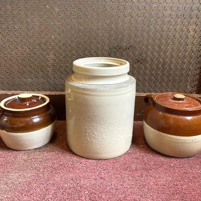 LOT 164: Collection of Three Vintage Crocks