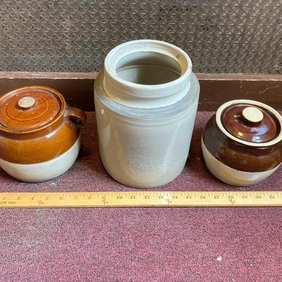 LOT 164: Collection of Three Vintage Crocks