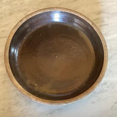 LOT 165: Vintage Brown Glazed Ceramic Animal Feeder